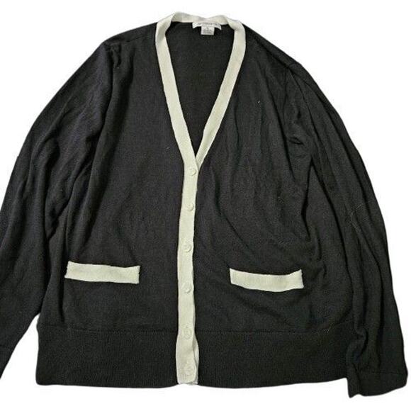 Liz Claiborne Womens Cardigan Sweater Multicolor Size XL Cotton Blend Buttons - Picture 1 of 13